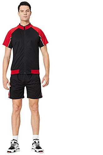 Set Outdoor-Matching Summer Sports Grain Fine Running Color Herren Freizeit Zwei Herrenanzüge & Set #Name? Herren T-Shirt und Shorts Jogginganzug Kurze Hose Set Sweat Pants
