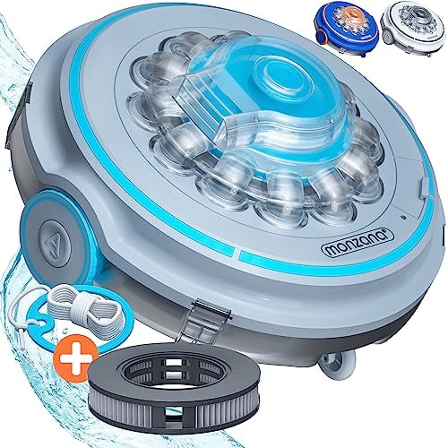 Monzana® Poolroboter Poolboy600 Kabellos Vollautomatisch 80 Min Akku 5200mAh Li-Ion 80m² Pool Bodensauger Poolreiniger Poolsauger Titangrau