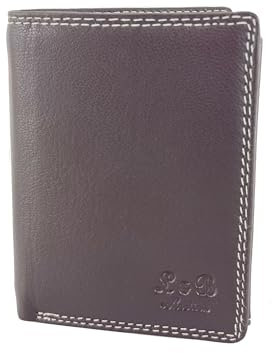 L&B Collection Echt Leder Herren Geldbörse »2340« Hochformat klein I mit RFID Schutz I Portemonnaie mit Münzfach I 5 Kartenfächer I Geldbeutel für Männer I Brieftasche Wallet Portmonee (Braun)