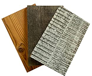 SIBERIAN HERITAGE Barnwood Planks | Überfälzungen für die Wand | Proben von Akzent-Wandpaneelen - Naturbraun (4 Stück, 15,2 x 10,2 x 0,8 cm) |