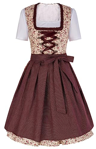 JASAMBAC Deutsches Oktoberfest Dirndl Kleid Halloween Kostüm Dienstmädchen Outfit Khaki M