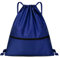 Jsdoin Kordelzugbeutel mit Kordelzug, Turnbeutel damen,Turnbeutel Daypack Gym Bag Mit Aussentasche Verstellbar Tunnelzug Gymsack mit Innentasche für Sport (Marineblau)