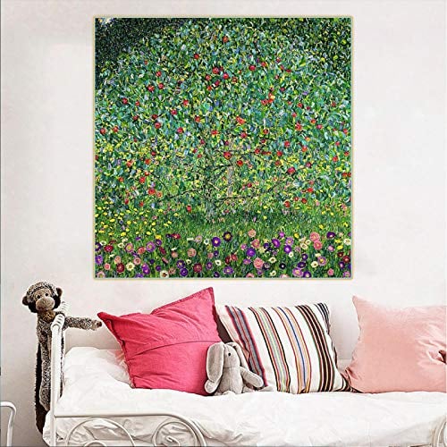 Gustav Klimt „Apfelbaum I, 1912“ Leinwand-Kunst-Ölgemälde, berühmtes Kunstwerk, Poster, Druck, Bild, Heim-Innendekoration, 50 x 50 cm, rahmenlos