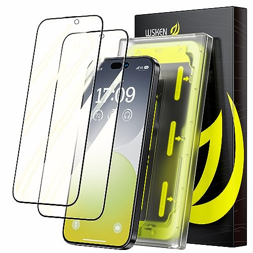 WSKEN Schutzfolie für iPhone 15 Pro Max,[Auto Dust-Elimination] 9H Härte HD-Klar Vollständige Deckung Displayschutz Folie,Starker Anti-Fingerabdruck, Bläschenfrei,Kratzfest,2 Stück