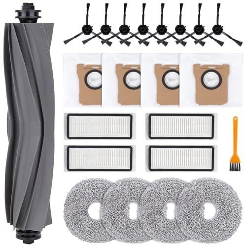 Kit d'accessoires pour Dreame L20 Ultra, comprenant 1 brosse principale, 4 tampons de serpillère, 4 filtres à poussière, 4 sacs à poussière, 8 brosses latérales