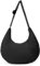 NAARIIAN Puffer Crescent Umhängetasche, Nylon, gepolstert, Mondform, Clutch, Hobo-Handtasche mit Reißverschluss, leichte Dupes-Geldbörse für Damen, Schwarz, Middle