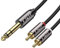 J&D 6,3mm Stereo Klinke auf Cinch Kabel, Gold Plated Kupfer Shell Heavy Duty 6,3mm (1/4 Zoll) Männlich TRS zu 2 Cinch Stecker Stereo Audio Adapter Y Splitter Cinch Kabel (4.5 Meter)