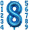 PatiCool Zahlen Luftballon 8 Blau, 100cm - 40 Zoll Luftballons Geburtstag, XXL Riesen Folienballon 8 Blau Geburtstagsdeko, Helium Ballons Zahlen 8 für Frau Mann Jahrestag Deko