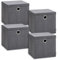 Storanda | 4er Set Aufbewahrungsbox 34x34x33 cm mit Deckel | Extra Große Griffe | Stabil & Faltbar | Regalbox für Würfelregal | Ideal für Zuhause & Kinderzimmer | Anthrazit