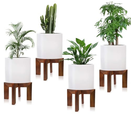 hismocal Pflanzenständer aus Holz, für den Innenbereich, stabiler Blumentopfständer, Pflanzenregal, Holzhocker für Terrasse, Pflanzenständer, passend für 12,7 - 45,7 cm große Blumentöpfe, einfache