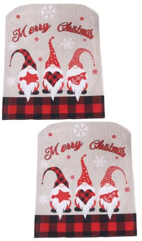 TOPBATHY 2St Stuhlbezug weihnachtsmotiv weihnachtsessen Weihnachten Weihnachtsstuhlbezüge Stuhlhusse für Weihnachten Stühle Weihnachtsdekorationen für die Küche Stuhlhussen Vlies