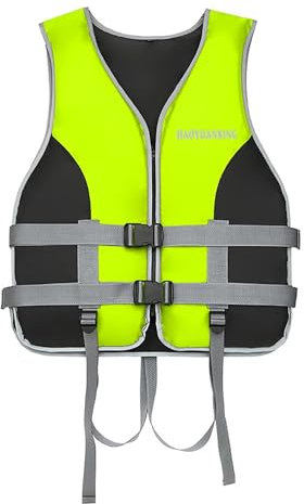 Rettungsweste Schwimmweste für Erwachsene Kinder 20-120 kg Atmungsaktiv Neopren Auftriebsweste 50N Unisex Verstellbare Schwimmhilfe Schwimmjacke für Wassersport Sup Kajak Angeln Segeln Wasserski