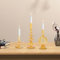 Kerzenhalter aus Glas 3er Stabkerzenhalter Glas Bunt Kerzenhalter Elegante Glasvasen für Zuhause Party Tafelaufsatz(Amber Farbe)