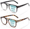 Amorays 2er-Pack Gleitsichtbrille Progressive Multifokus Lesebrille, Retro Square und Computer brille mit Blaulichtfilter Herren Damen DJ8016(Schwarz+Schildpatt，+3.00)