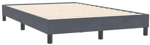 vidaXL Boxspringbett ohne Matratze Dunkelgrau 120x210 cm Samt
