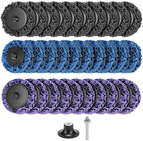 QWORK® 30 tlg. CSD Scheibe Set, 50mm Schleifscheiben Schruppscheiben Grobreinigungsscheibe für Oberflächenbearbeitung, Rost- und Lackentfernung