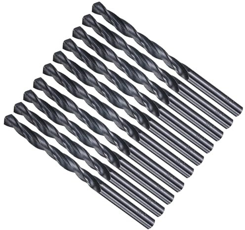METALLIXITY Drill Bit (6mm) 10Pcs, 4241 High-Speed Steel Straight Shank Nitriding Black 118° for Wood Plastic Iron Copper Aluminum Low Soft Metal