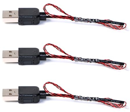TEDDOO 3piece 0.8mm 2Pin USB 5V2A Netzkabel geeignet für Bausteinbeleuchtung Zubehör