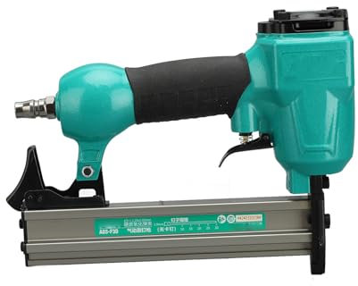 Pneumatic Nail Gun, Framing Nail Round Head Air Straight Nailer Stapler Kit with Rubber Grip for Woodworking Projects 4-7Bar 100 Nails Capacity