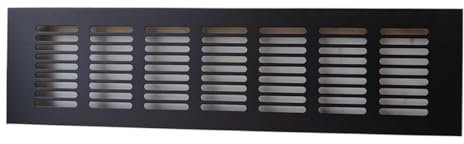 PXAMORTEL Rejilla metálica para ventilación, Rejilla de ventilación Rectangular de aleación de Aluminio Negra, Varios tamaños, con Tornillos de Montaje.(WxL 5.5x10.7 in (14x27 cm))