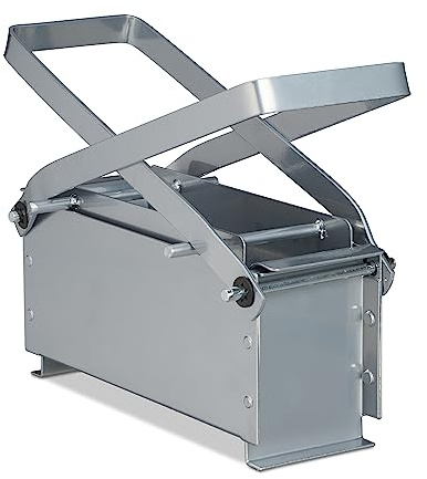 Relaxdays 2 x paper briquette press, manual paper press for briquettes, waste paper compactor, HWD: 24x30x12.5 cm, steel, silver
