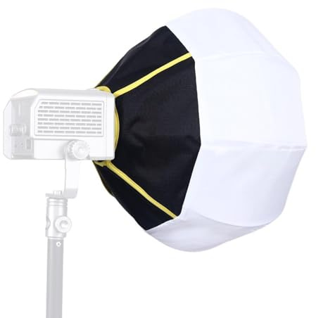 PUSOKEI Mini Softbox de Montaje Bowens, Difusor de Softbox de Linterna de 12 Pulgadas, Modificador de Luz Suave Plegable, Liberación Rápida para Luz de Vídeo LED COB