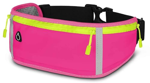 ONEFLOW Active Pro Laufgürtel für Poco F8 Pro Lauftasche mit 3 Fächern, Atmungsaktiv, Sport Handytasche zum Joggen, Handy Bauchtasche Wasserdicht, Running Belt, Hot Pink