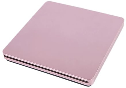 External DVD Drive USB 2.0 Portable CD +/-RW Burner Space Saving(Pink)