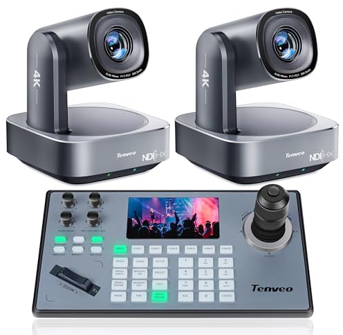 Tenveo 4K NDI PTZ-Kamera, AI Humanoid & Face Auto-Tracking（VL20U4KN） KB200PRO PTZ Controller