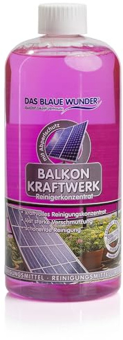 Das Blaue Wunder Balkon Kraftwerk Reiniger Konzentrat | entfernt Verschmutzungen auf PV Anlage Photovoltaik Solarpanele | sorgt für optimalen Wirkungsgrad | kraftvoll & schonend (1, 1000 ml)