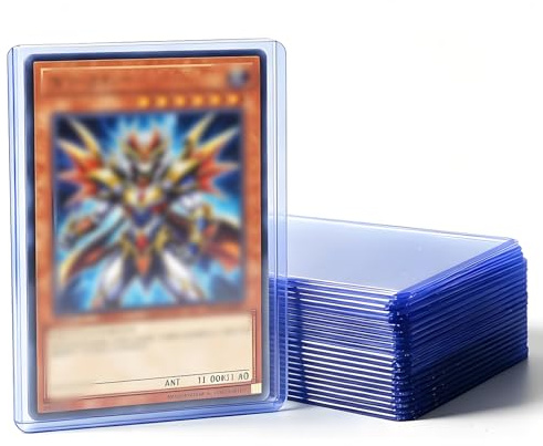 Card Sleeves 2.8×3.8 60pcs, Clear Semi Rigid Top Loaders Card Sleeves Compatible & Hard Plastic Cards Protectors for Sports, Trading Cards, Collectible Toploaders (Blue)