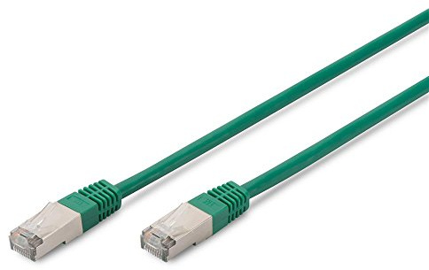 DIGITUS LAN Kabel Cat 5e - 2m - RJ45 Netzwerkkabel - SF/UTP Geschirmt - Kompatibel zu Cat-6 & Cat-6A - Grün