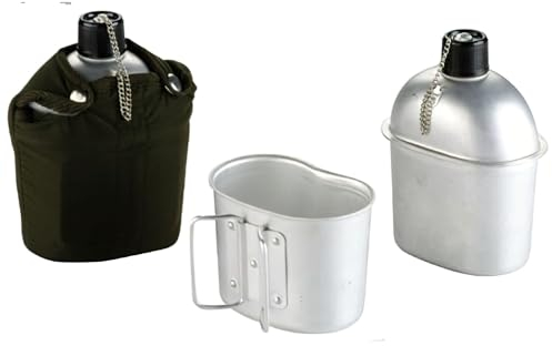 Ibili 720500 Gourde avec timbale Army en Aluminium 1 l