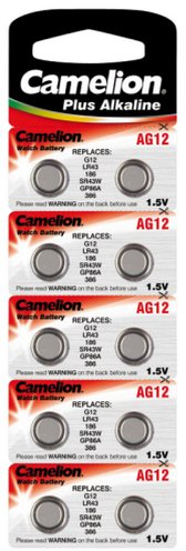Pile-bouton aG12 cAMELION alkaline - 10 sous blister 1,5 v
