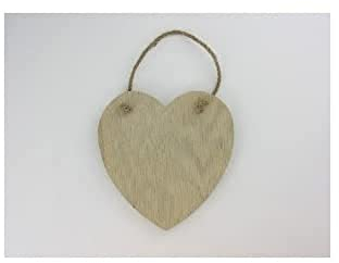 Artemio 14 x 13,5 cm Holzbrett Aufhängen Herz, beige