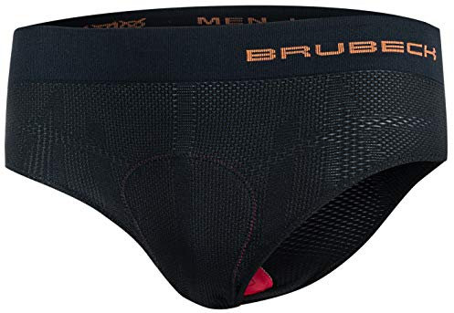 BRUBECK Slip Cycliste Homme Cuissard Velo Homme Culotte Silicone Rembourré Structure 3D Short VTT Respirant Caleçon Cycliste Accessoires VTT Noir