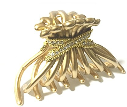 Meilliwish Edel Frau Mädchen Pferdeschwanzhalter Haar-Klaue(D36)(Gold)