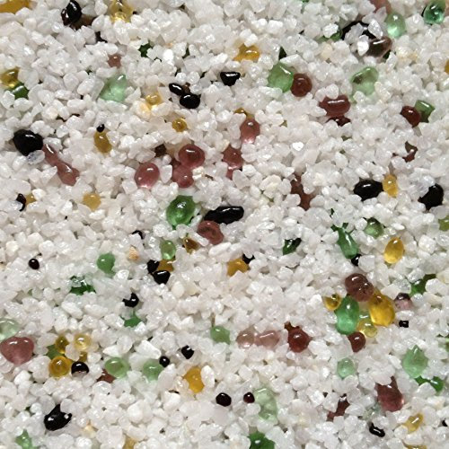 20kg Buntsteinputz Mosaikputz 1-3mm SOP18 Weiß + Glas Bunt Wandputz - Hergestellt in Bayern -