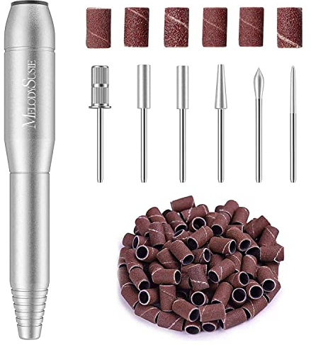 MelodySusie Nagelfräser Elektrisch 20000 U/min einstellbare Geschwindigkeit Professionelle Elektrische Nagelfeile Maniküre Pediküre Negelpflege Set für Zuhause und Nagelstudio, Silber