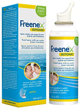 FREENEX Spray Nasale Acqua di Mare Isotonico per Lavaggi Nasali | 100ml | Decongestionare le vie nasali e reidratare le mucose. Adatto a neonati da 2 mesi, bambini e adulti. Sicuro