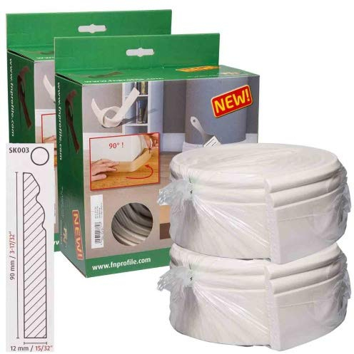 2 x Biegesockelleiste SK003 12x90mm weiß