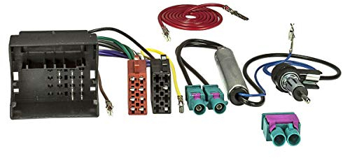 tomzz Audio 7057-007 Radio Adapter Kabel Set kompatibel mit VW Audi Seat Skoda Quadlock Doppel Fakra Phantomeinspeisung
