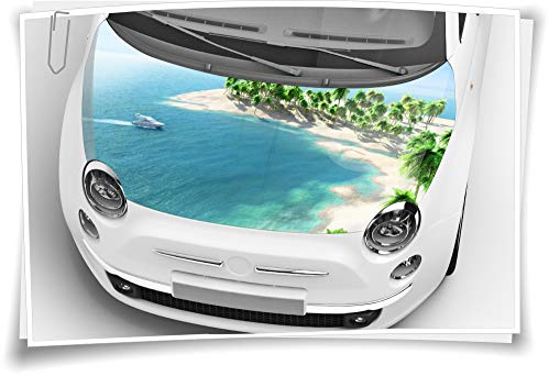 Meer Insel Palmen Motorhaube Auto-Aufkleber Steinschlag-Schutz-Folie Airbrush Tuning Car-Wrapping Luftkanalfolie Digitaldruck