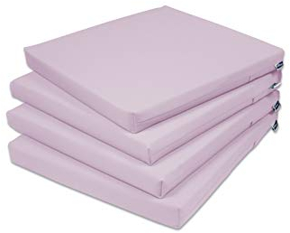 Rollmayer 4er Set Stuhlkissen Stuhlauflage Sitzkissen Sitzpolster Auflage für Stühle in Haus und Garten Kollektion Vivid (Puderrosa 10, 40x40x4cm)