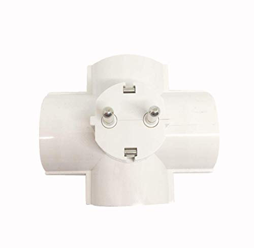 Adaptador con 4 tomas de corriente Schuko,Ladron de enchufes 4 tomas Schuko 16a 250v,color blanco