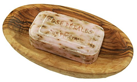 D.O.M. Die Olivenholz Manufaktur - Französische Olivenölseife handgemacht 100 g - auch mit Seifenschale Olivenholz (OLIVE mit Seifenschale)
