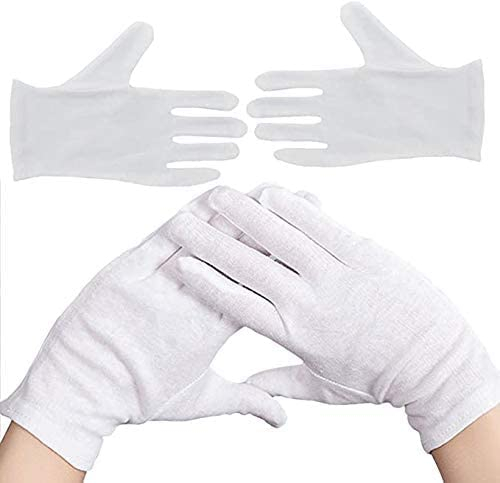 JKG® Handschuhe aus 100 % Baumwolle, 100 % Baumwolle, 2 Paar, Größe M, L, Einheitsgröße, passend für alle Handschuhe, Schutzhandschuhe, Parade, Schmuck, Filmfoto, Münzinspektion, Handkurort