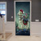 A.Monamour Türtapete Selbstklebend Türfolie Türposter 3D Aquarell Cartoon Alpaka Lama Wüste Kaktus Weihnachtskugeln Vinyl Folie Türdeko Tapete Wandbild Türaufkleber Türtattoo 77 x 200 cm