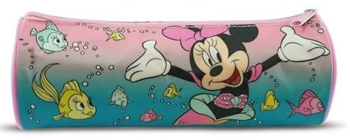 Minnie Mouse Barrel Pencil Case for Girls Super Big Case Women Zipper Smoothy Pen Pouch Holder School Stationery Organizer Duarable School Office Teenage Pencil Bag Travel Storage Barrel Pouch | 23cm