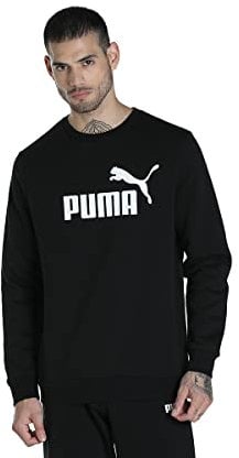 PUMA Herren ESS Big Logo Crew FL Sweatshirt, schwarz, S